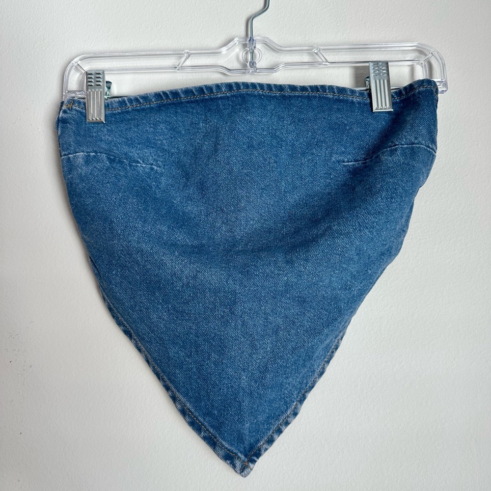 Nasty Gal Blue Denim Crop Top